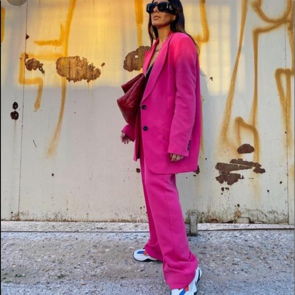 Zara Oversized Hot Pink Blazer Bloggers Favorite - Picture 3 of 15